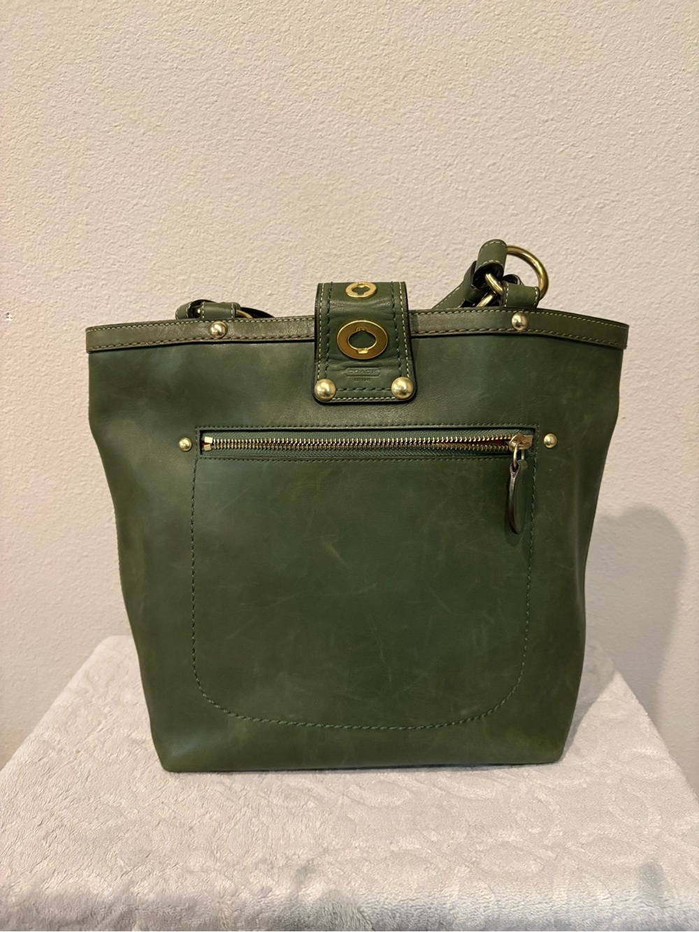 Coach Lily Legacy Tote rare olive green vintage 2009 - Picture 2 of 4